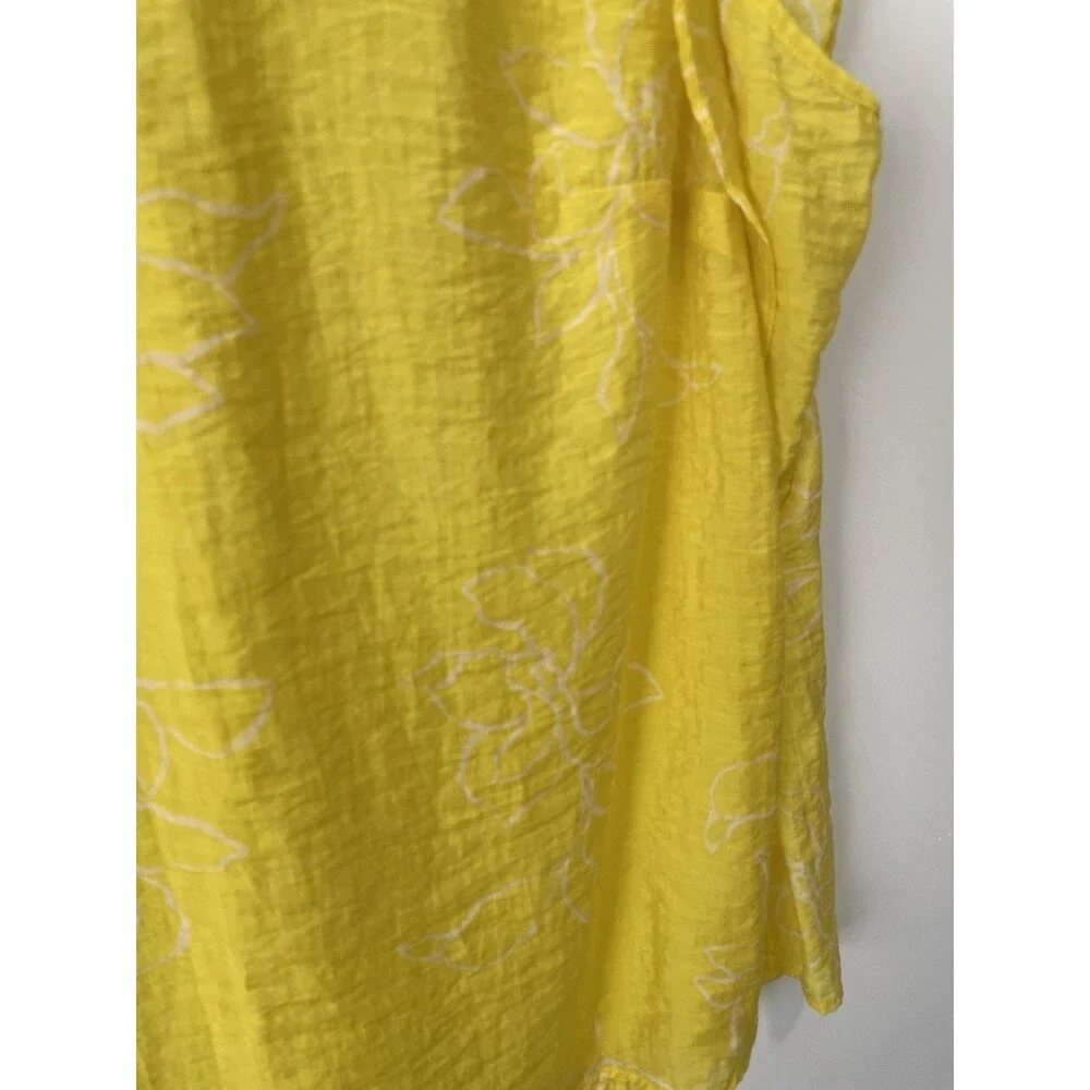 Cabi Savanna Top Yellow Sleevless Blouse XLARGE Breezy Lightweight Business